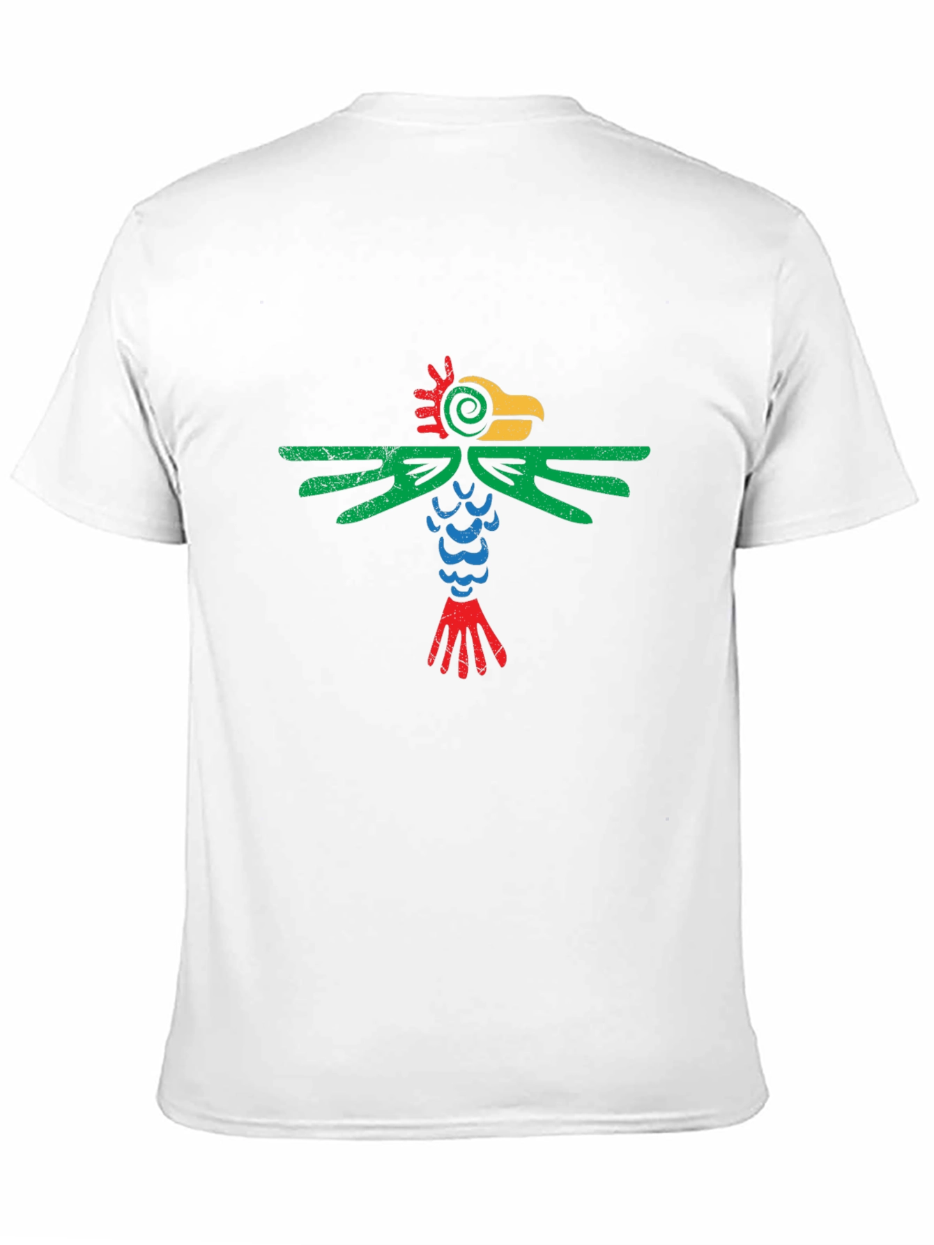 Aztec Bird Graphic Tee - Black Cotton T-Shirt