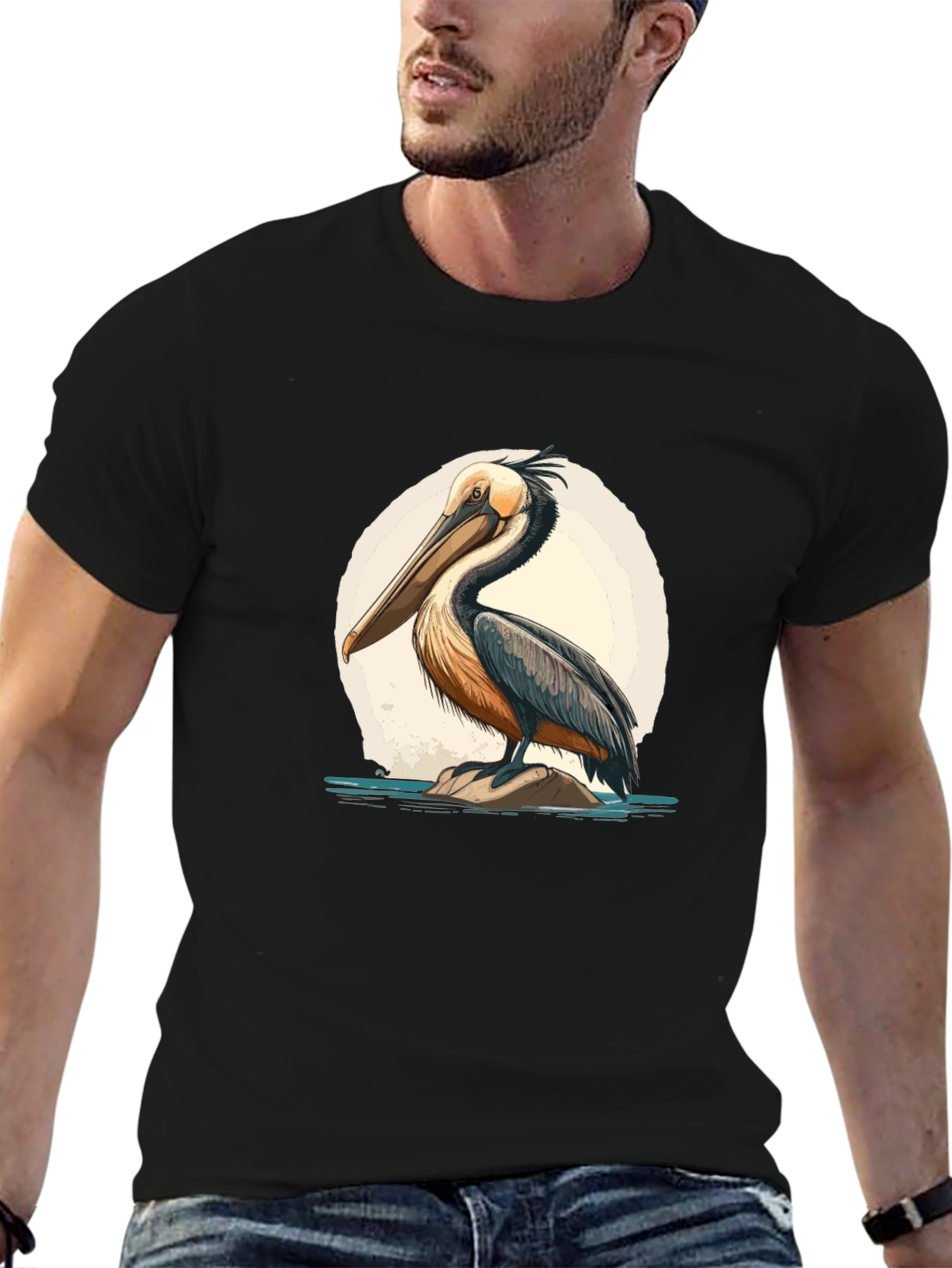 Pelican Graphic Tee - Black Cotton Blend Casual Wear