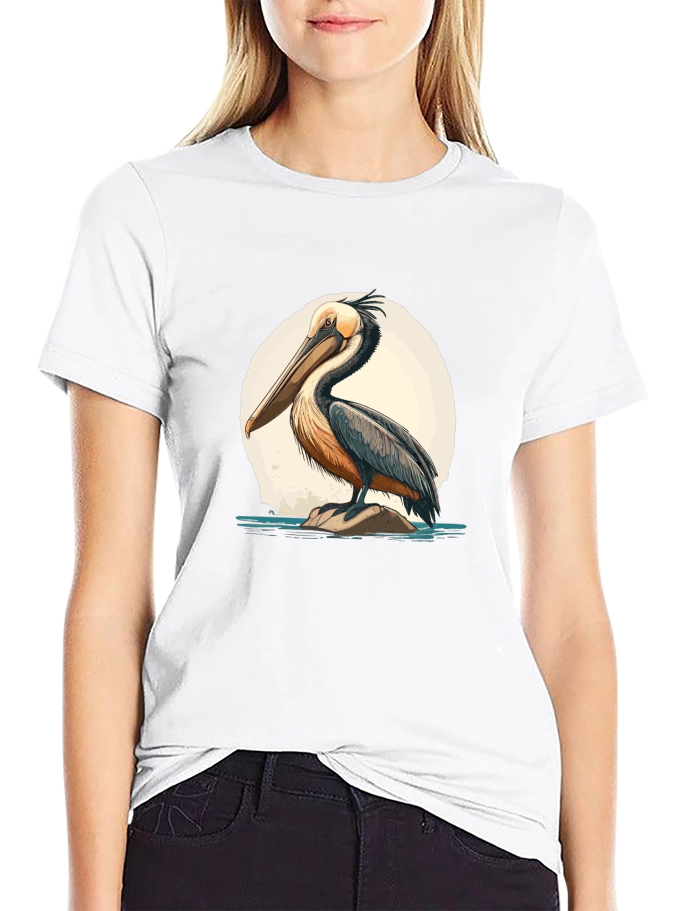 Pelican Graphic Tee - Black Cotton Blend Casual Wear
