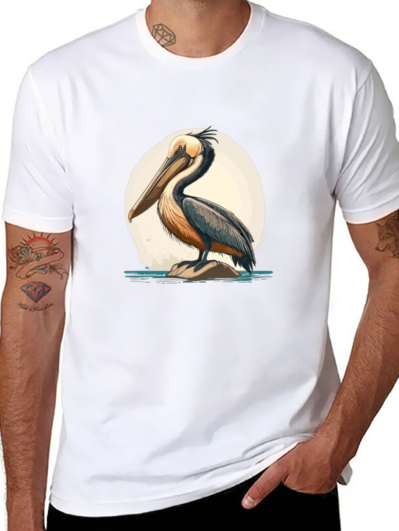 Pelican Graphic Tee - Black Cotton Blend Casual Wear
