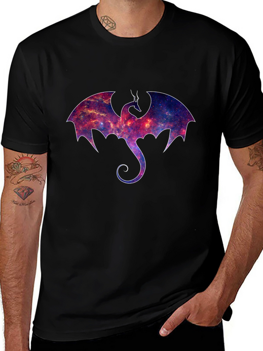 Galaxy Dragon Graphic Black T-Shirt