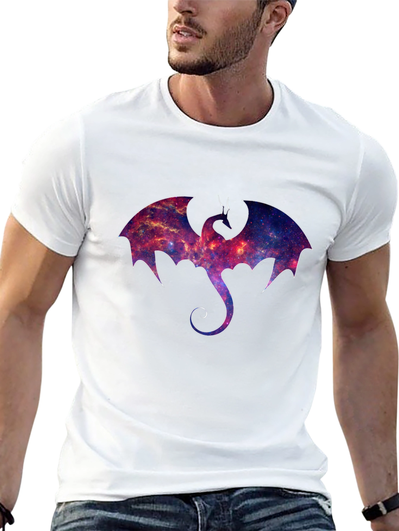 Galaxy Dragon Graphic Black T-Shirt
