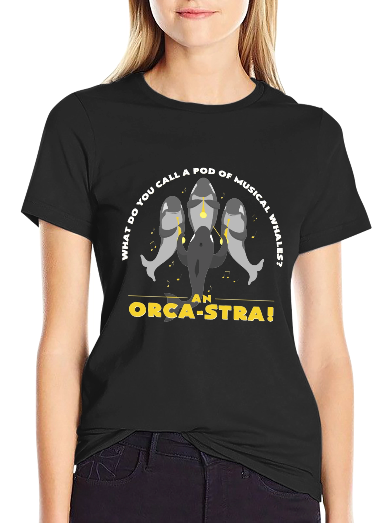 Orca-Stra T-Shirt - Musical Whale Pun Tee