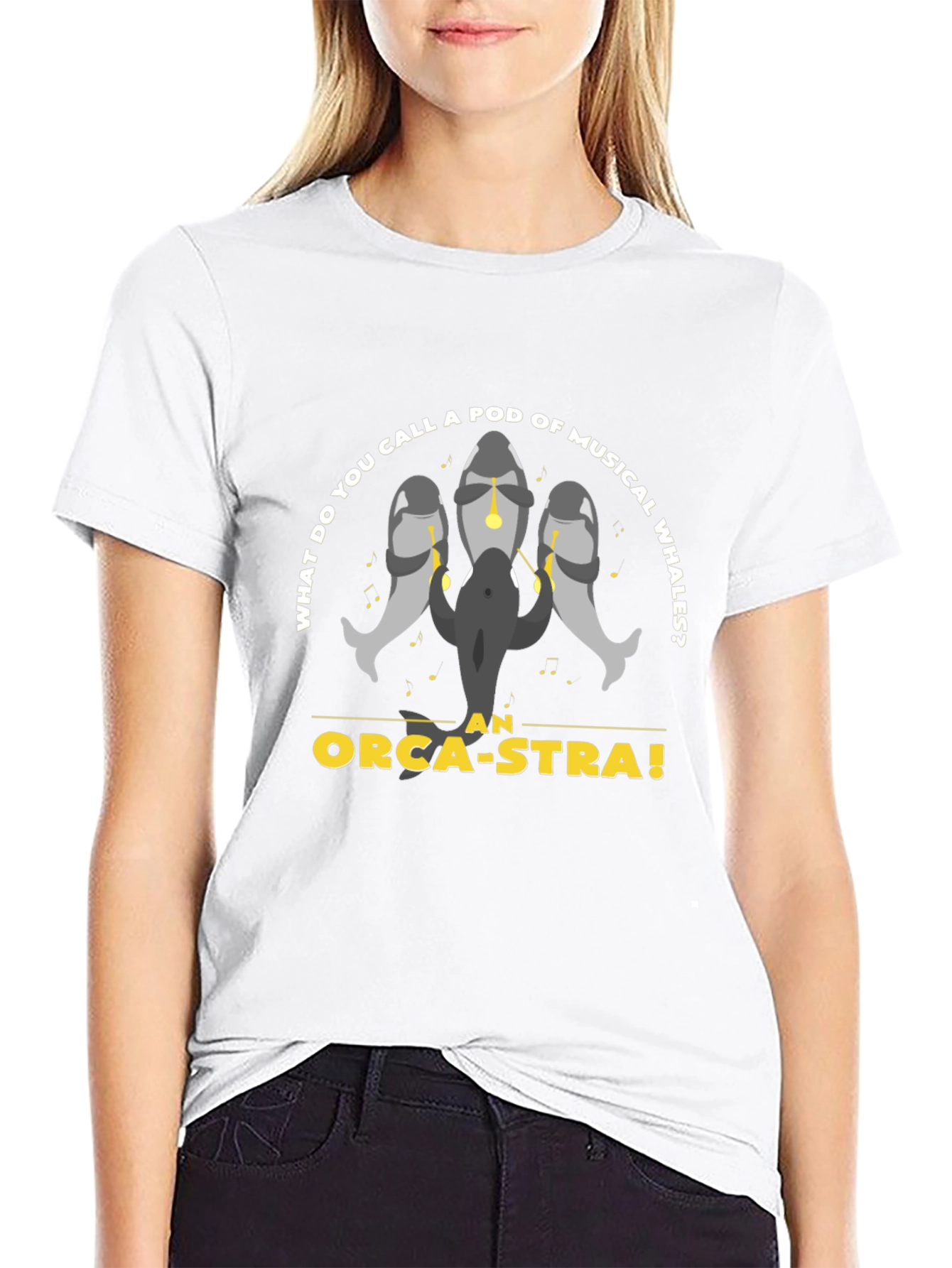 Orca-Stra T-Shirt - Musical Whale Pun Tee