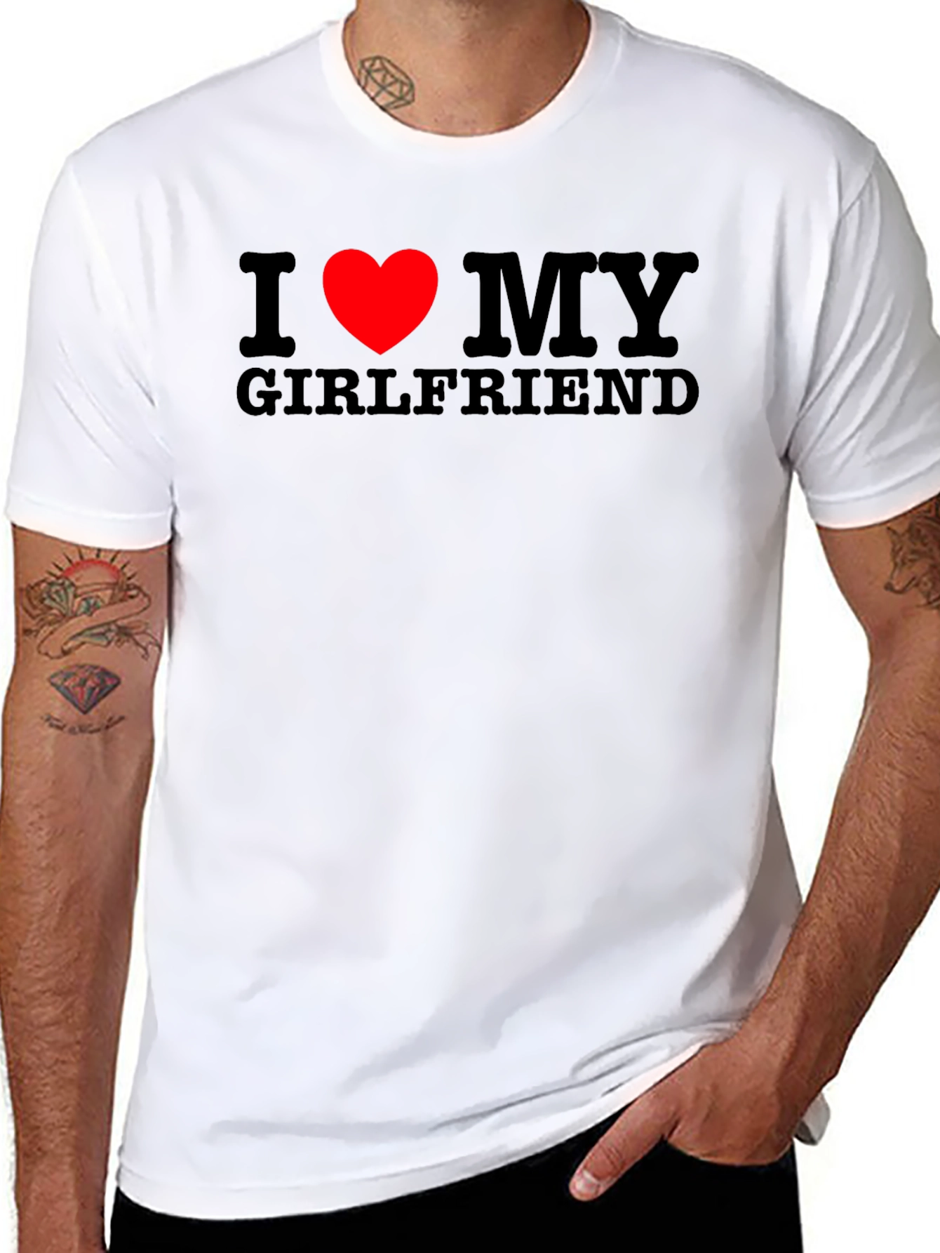 I Heart My Girlfriend T-Shirt - Black