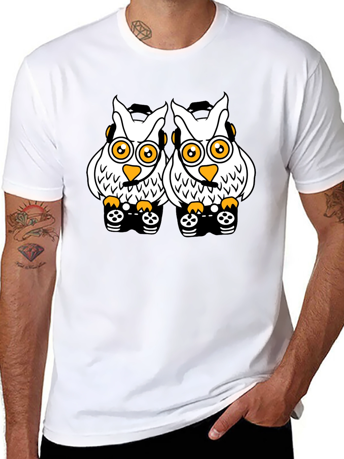 Owl Gamer T-Shirt - Black Cotton Tee