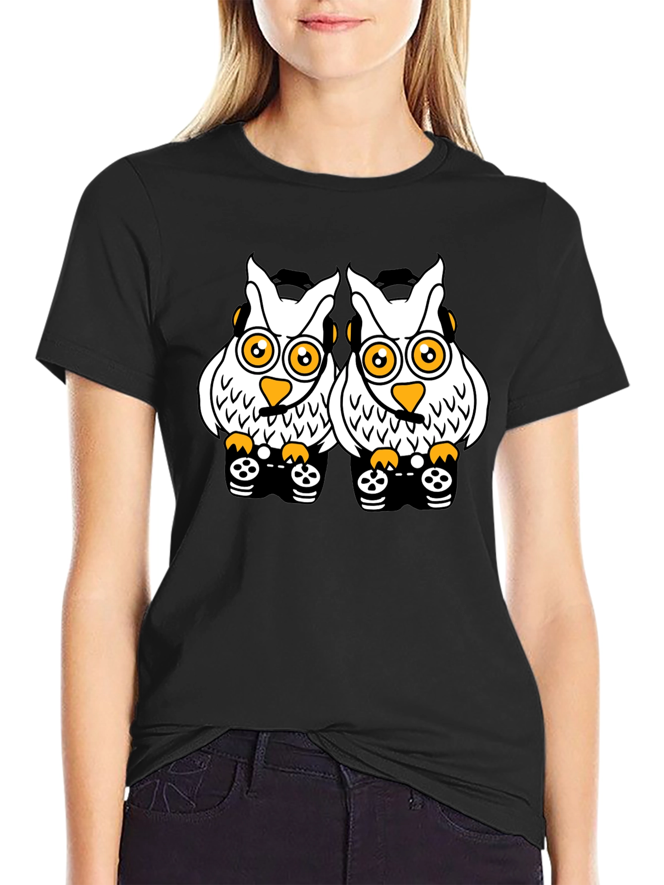 Owl Gamer T-Shirt - Black Cotton Tee