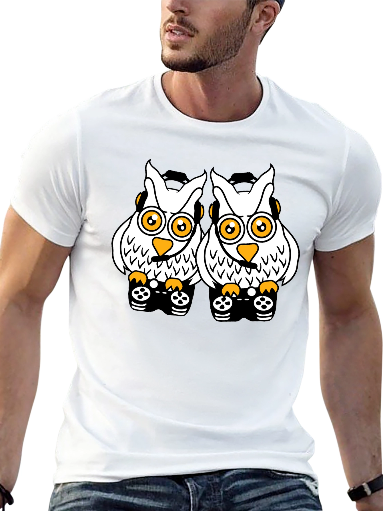 Owl Gamer T-Shirt - Black Cotton Tee