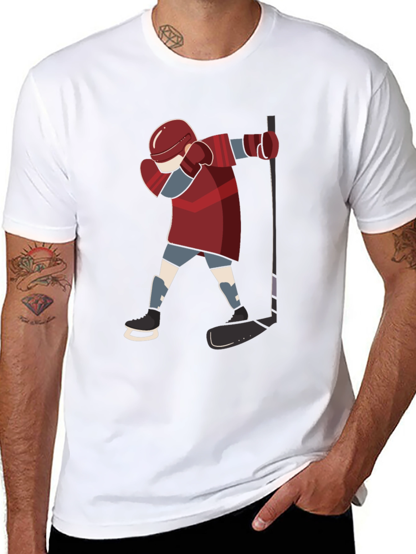 Dabbing Hockey Player Graphic Tee