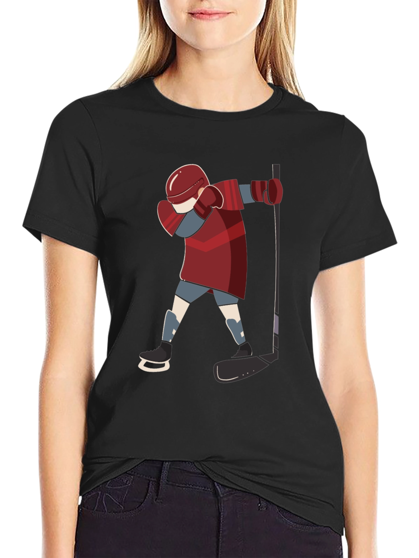 Dabbing Hockey Player Graphic Tee
