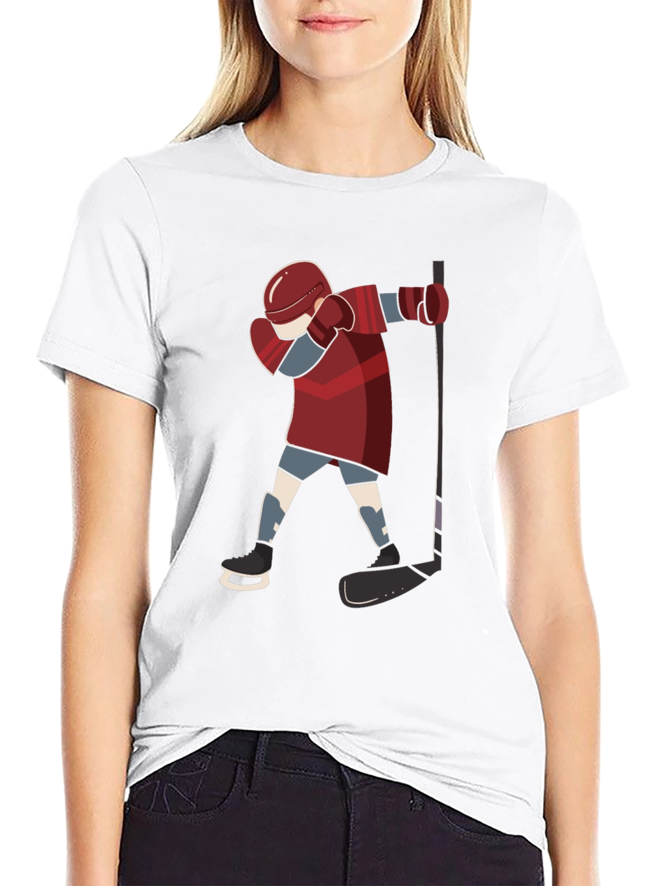 Dabbing Hockey Player Graphic Tee