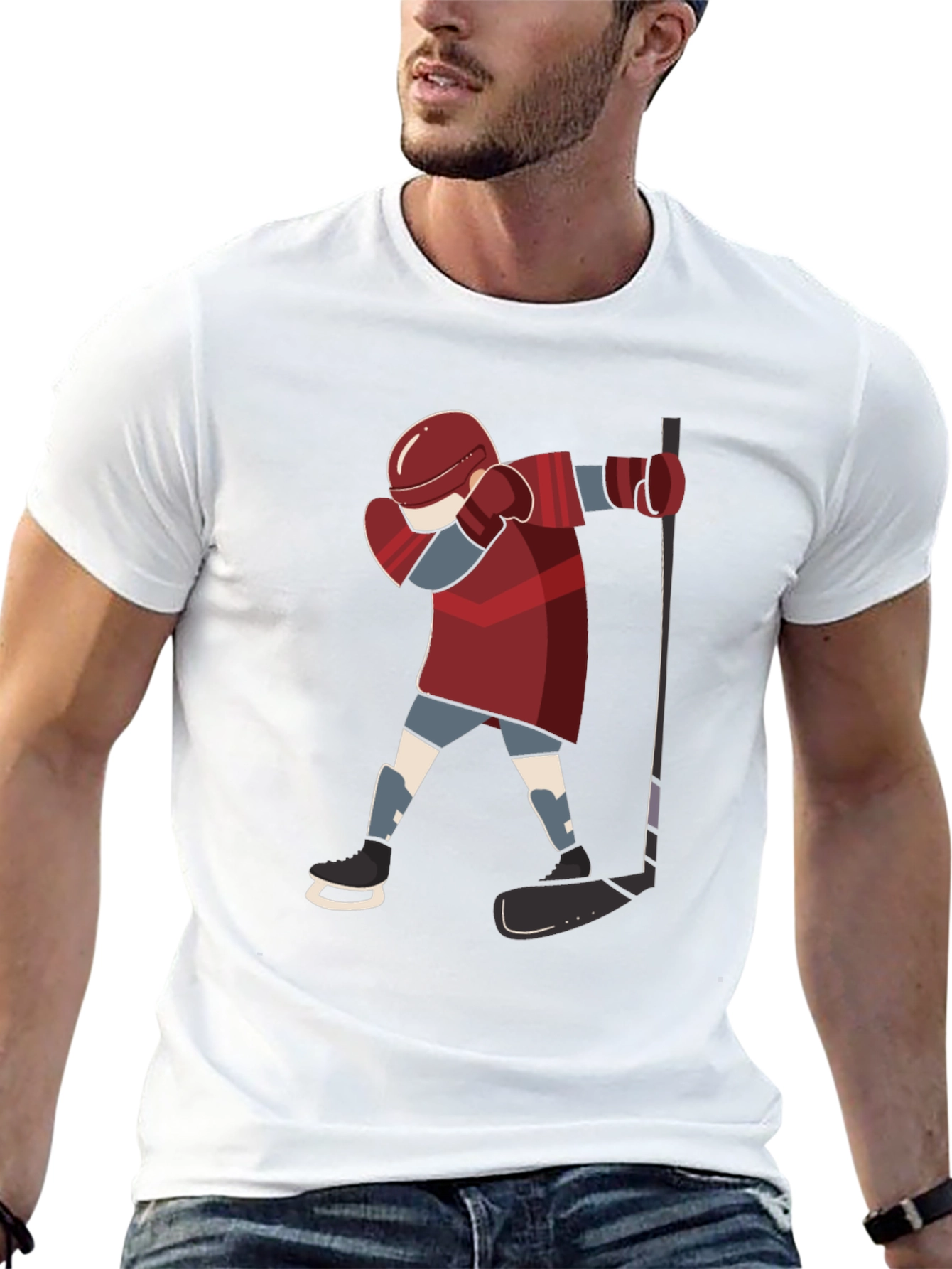 Dabbing Hockey Player Graphic Tee
