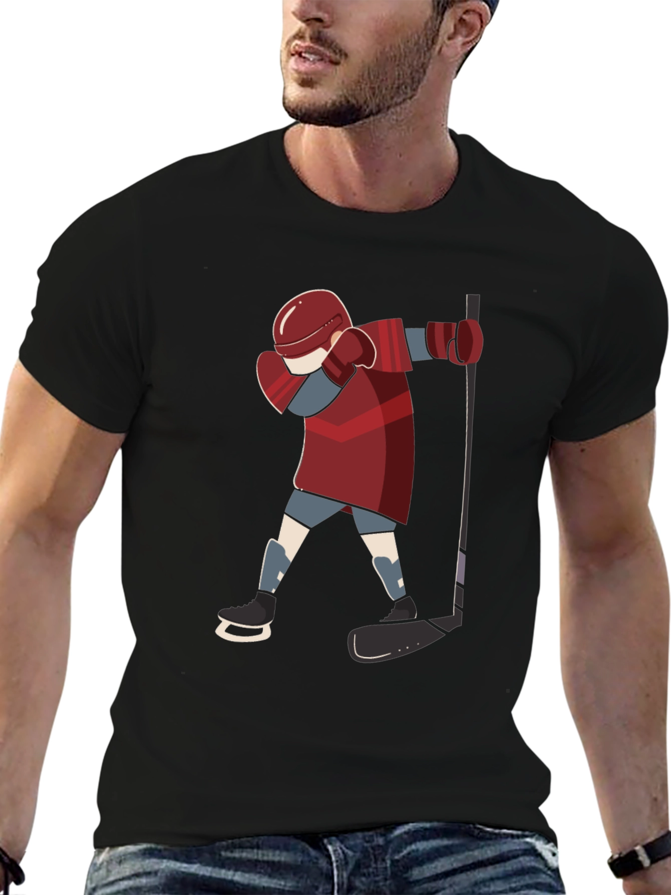 Dabbing Hockey Player Graphic Tee