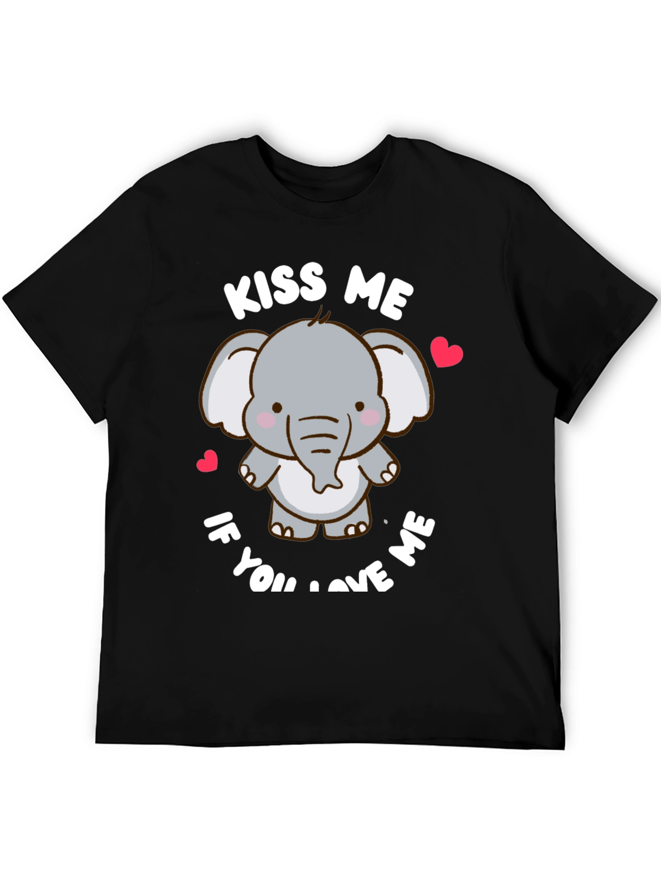 Cute Elephant Kiss Me Graphic T-Shirt