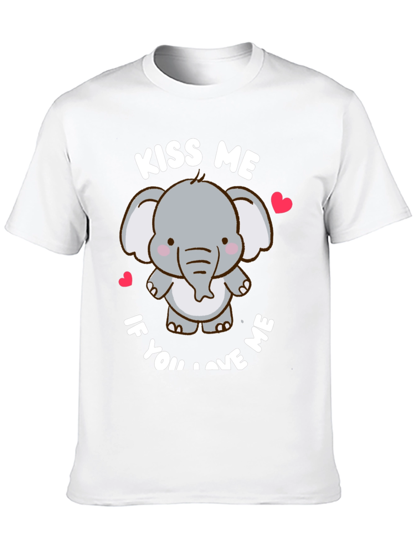 Cute Elephant Kiss Me Graphic T-Shirt