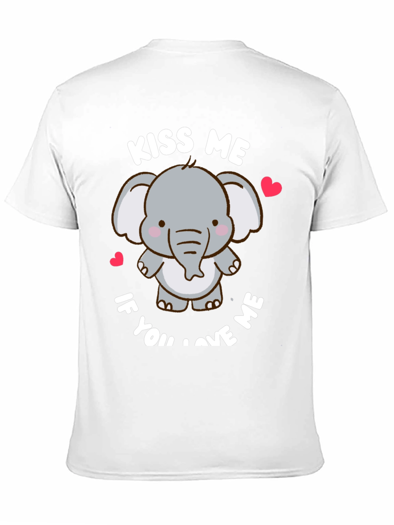 Cute Elephant Kiss Me Graphic T-Shirt