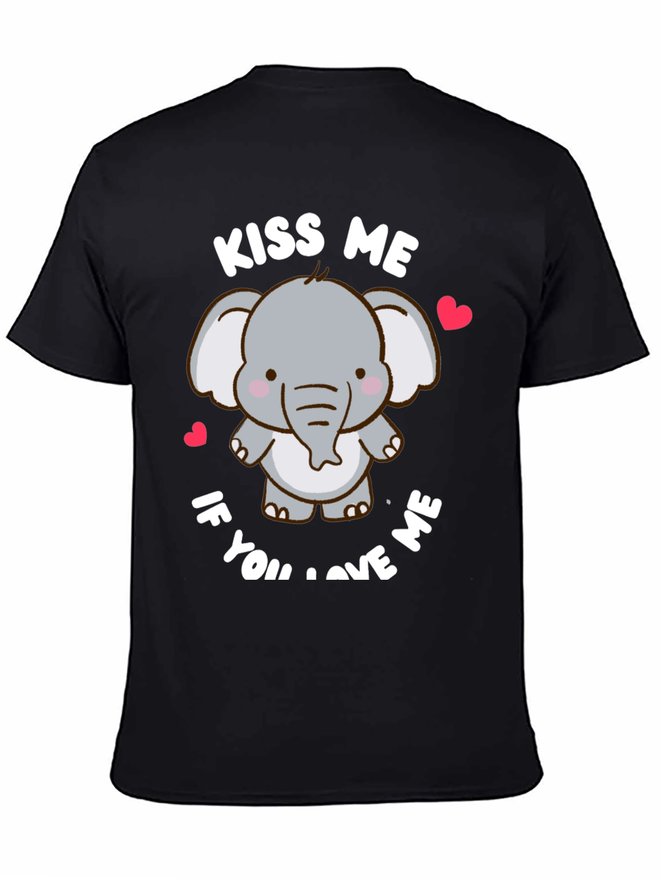 Cute Elephant Kiss Me Graphic T-Shirt