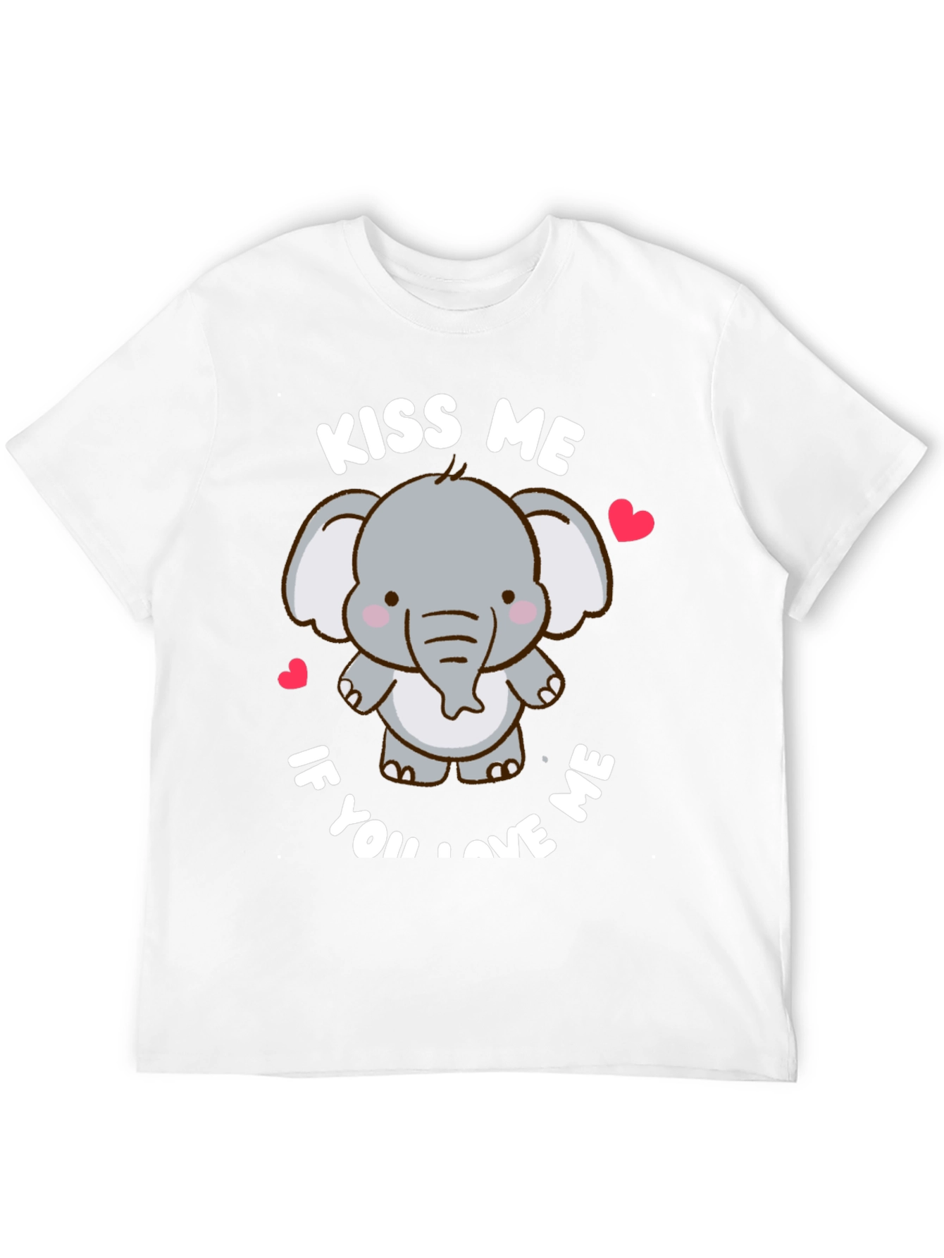 Cute Elephant Kiss Me Graphic T-Shirt