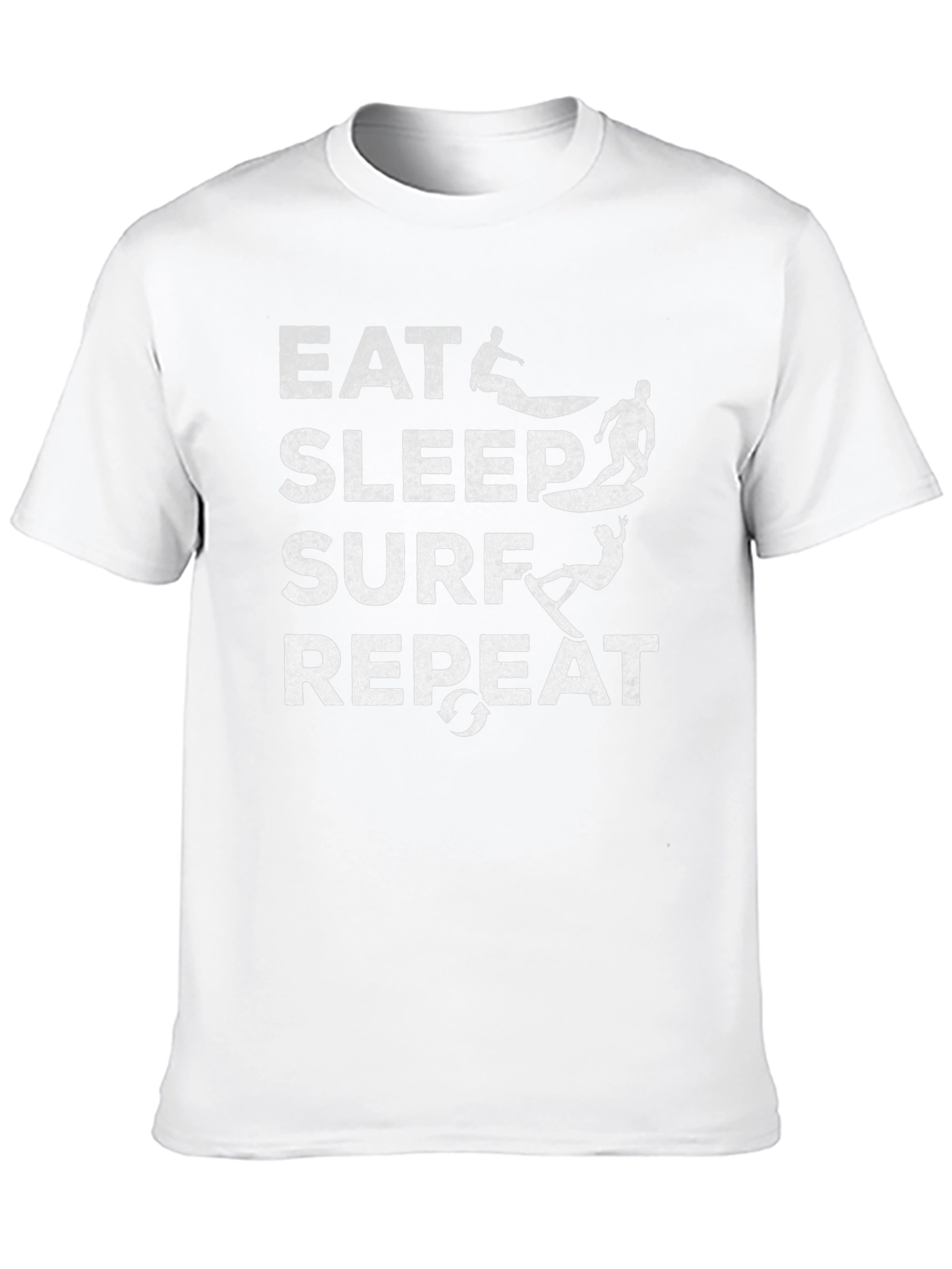Eat Sleep Surf Repeat Black Graphic T-Shirt
