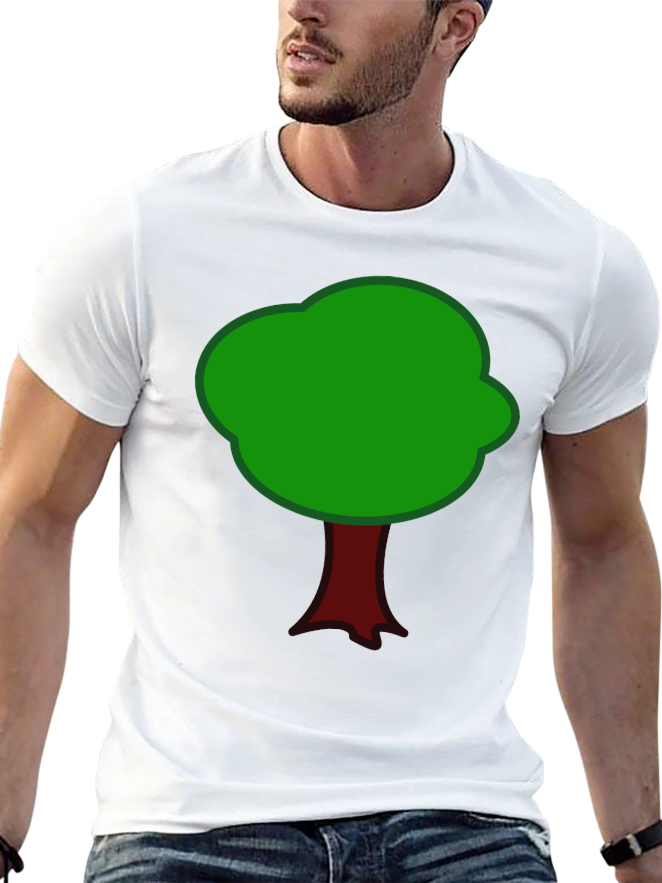 Cartoon Tree Graphic T-Shirt