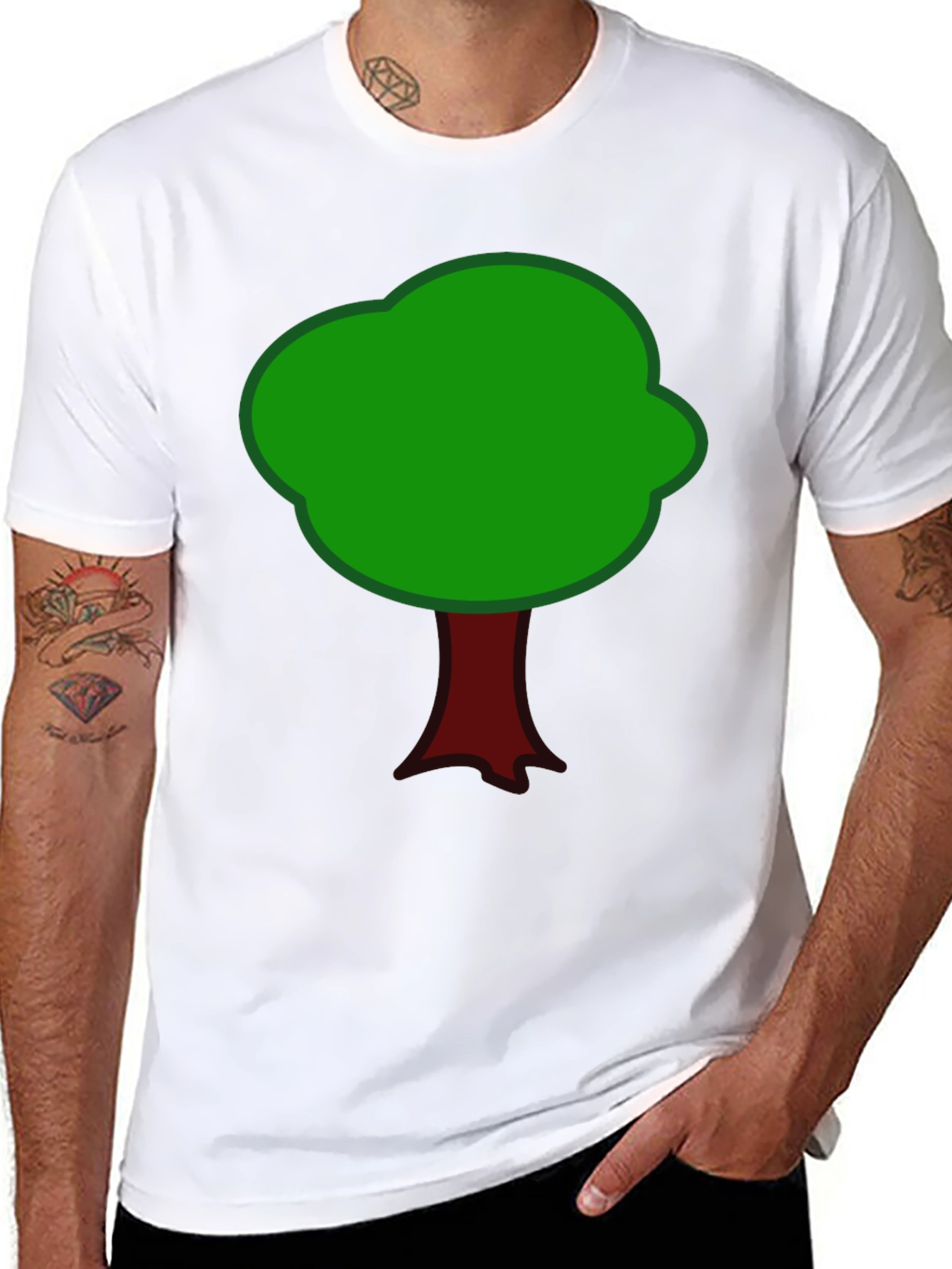 Cartoon Tree Graphic T-Shirt