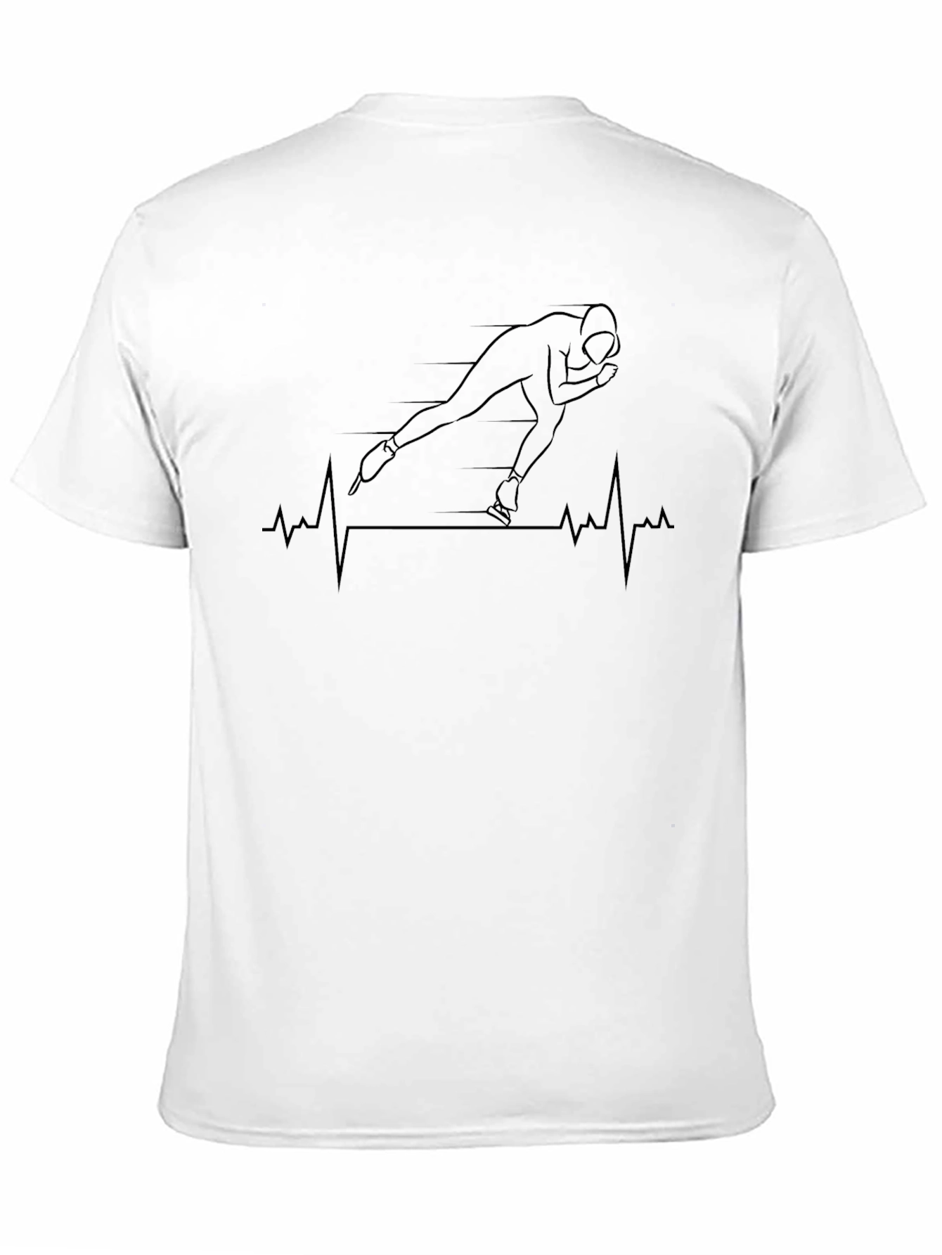 Speed Skating Heartbeat Black T-Shirt