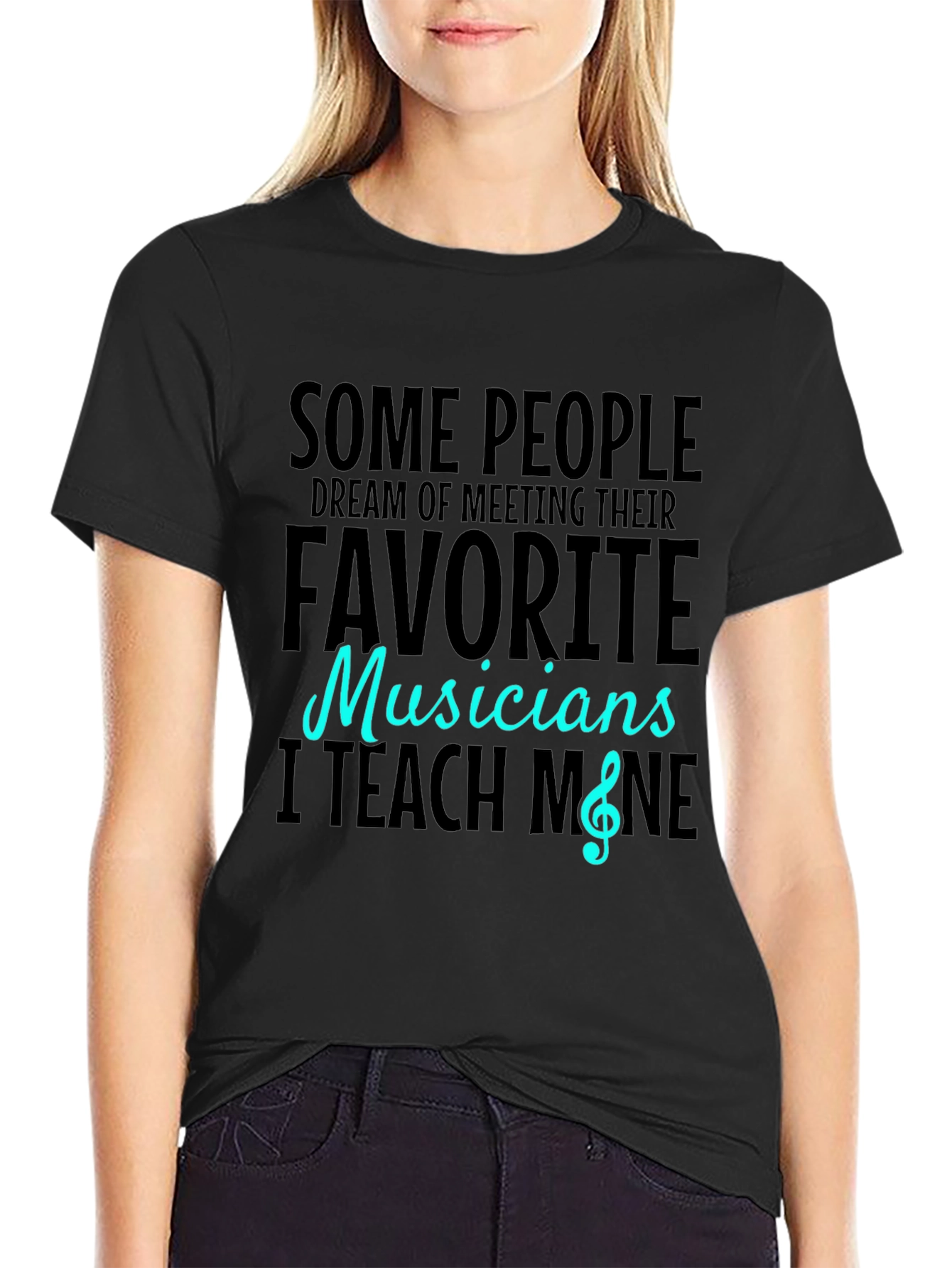 Musician Teacher Graphic Tee - Black Cotton T-Shirt