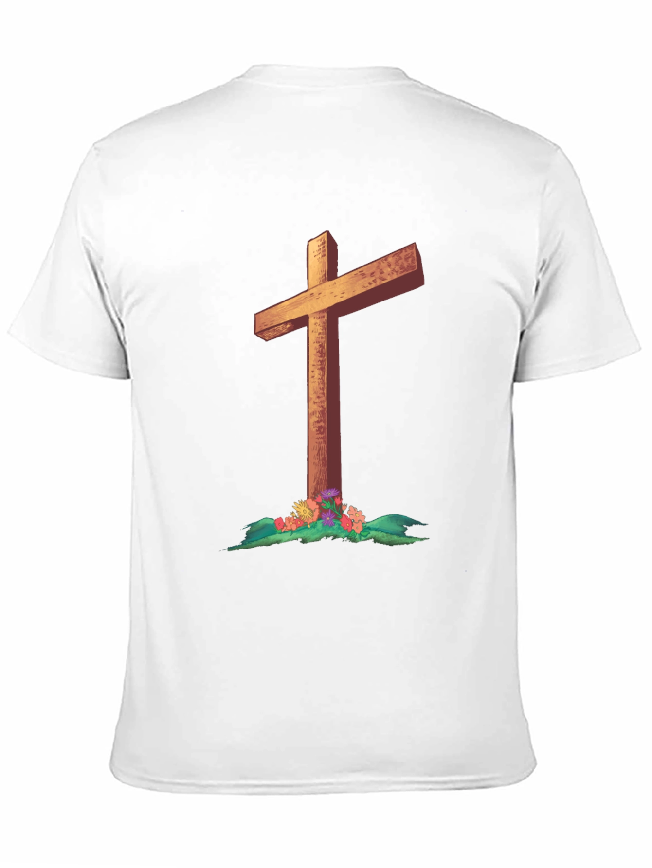 Cross and Flowers Graphic T-Shirt