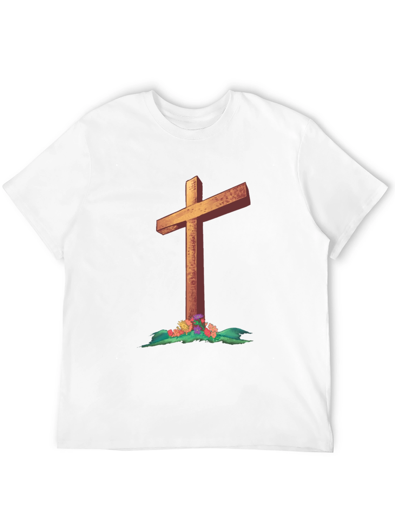 Cross and Flowers Graphic T-Shirt