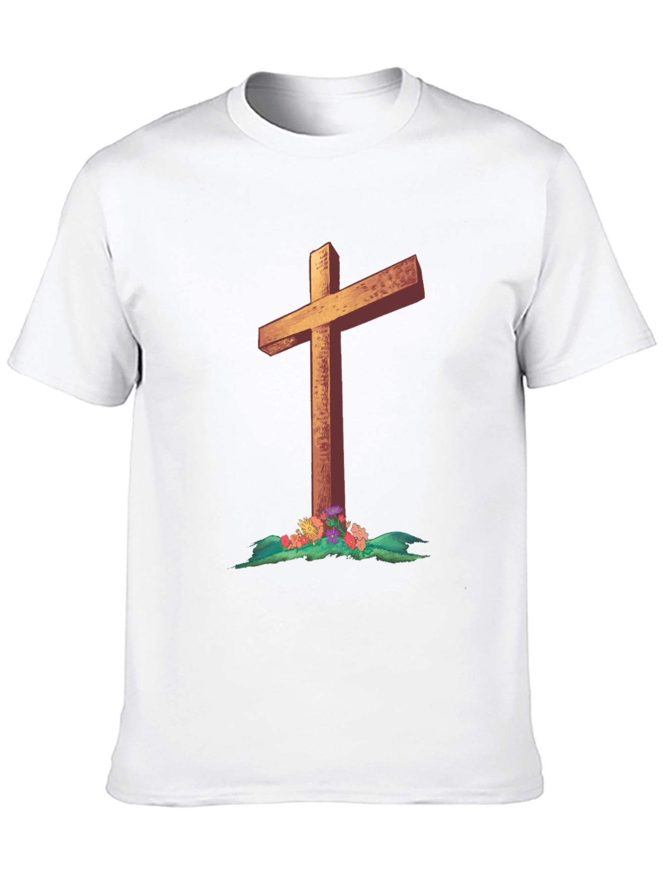 Cross and Flowers Graphic T-Shirt