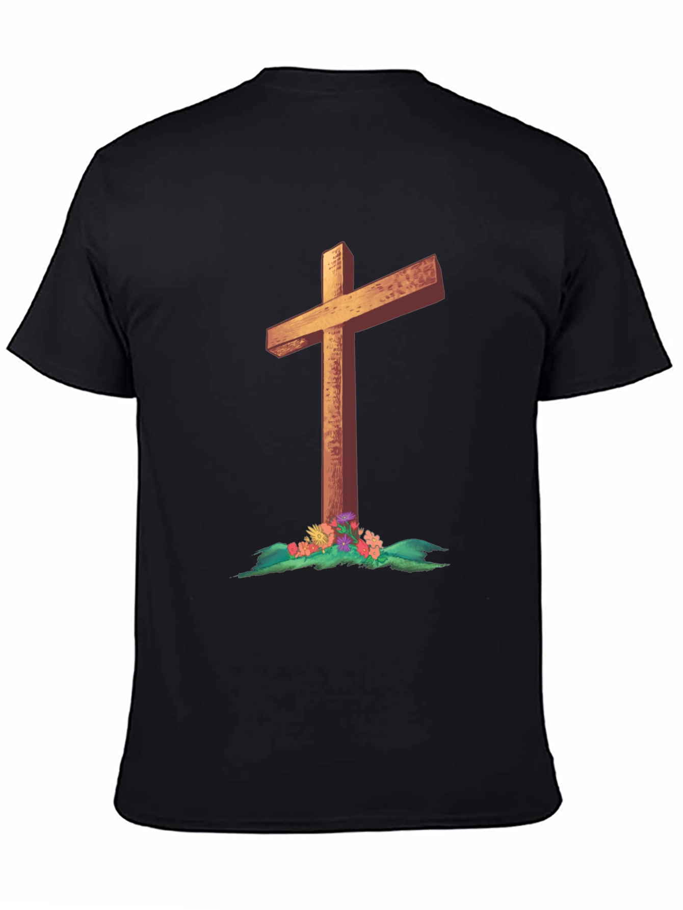Cross and Flowers Graphic T-Shirt
