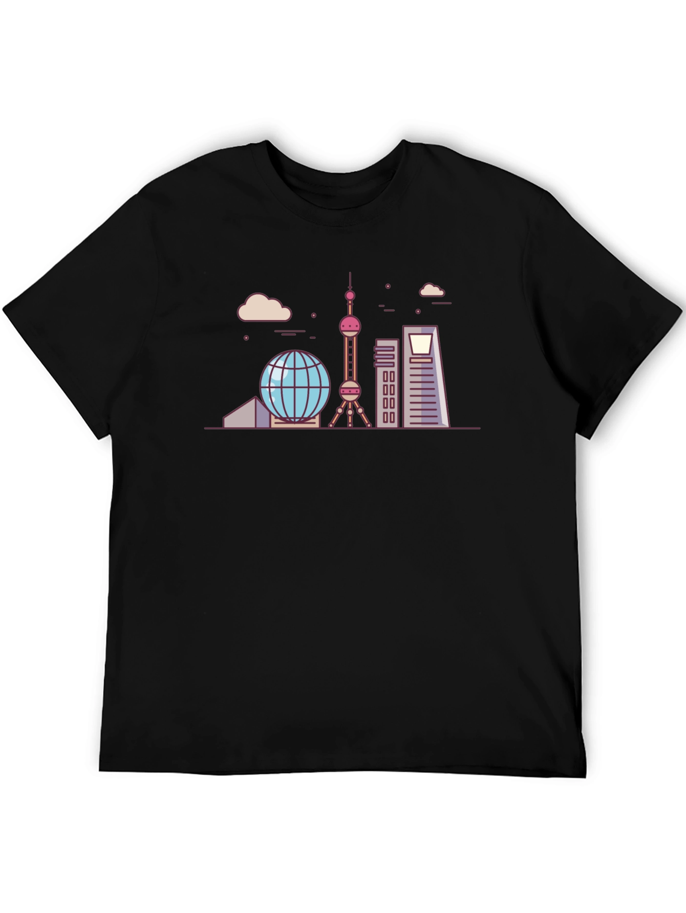 Shanghai Skyline Graphic Tee - Cityscape T-Shirt