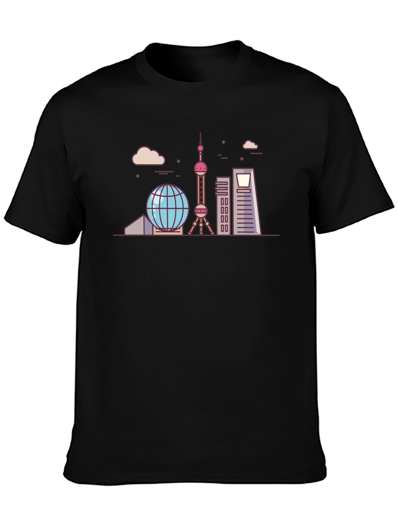 Shanghai Skyline Graphic Tee - Cityscape T-Shirt
