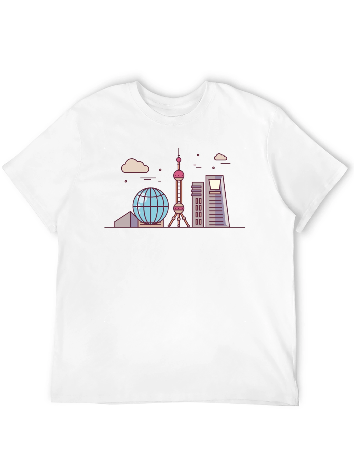 Shanghai Skyline Graphic Tee - Cityscape T-Shirt
