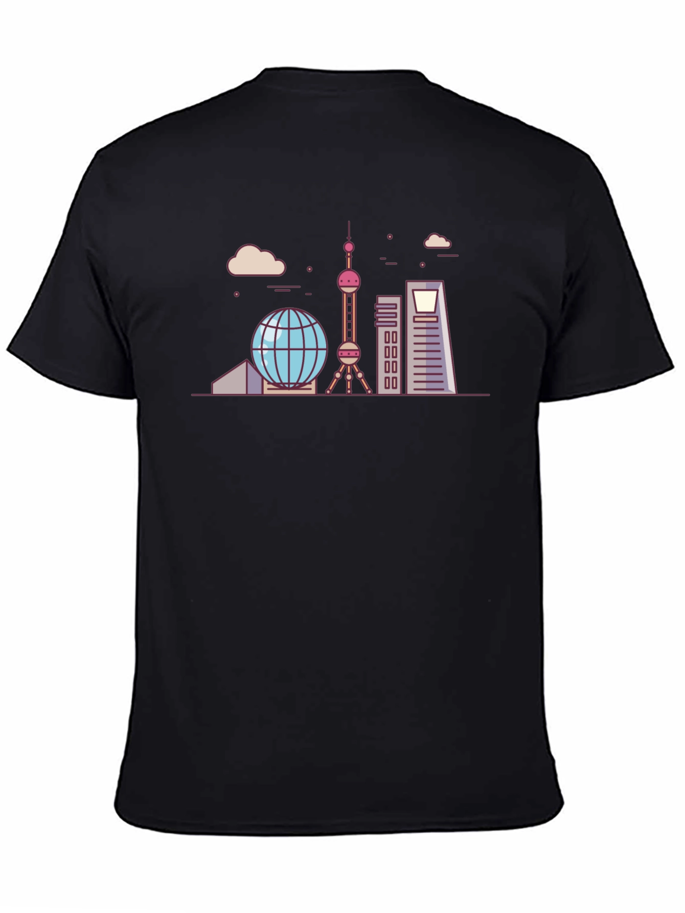 Shanghai Skyline Graphic Tee - Cityscape T-Shirt