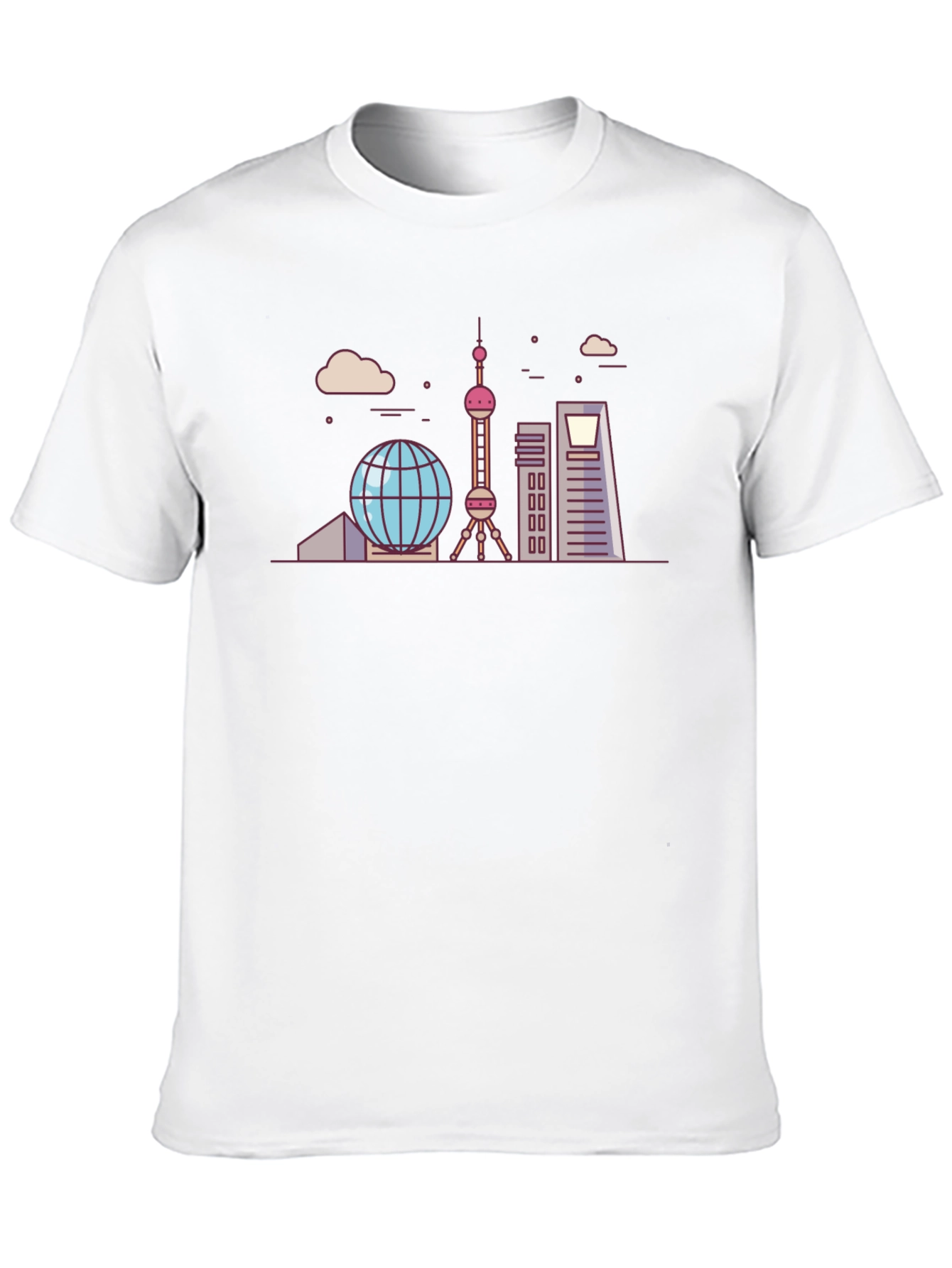 Shanghai Skyline Graphic Tee - Cityscape T-Shirt