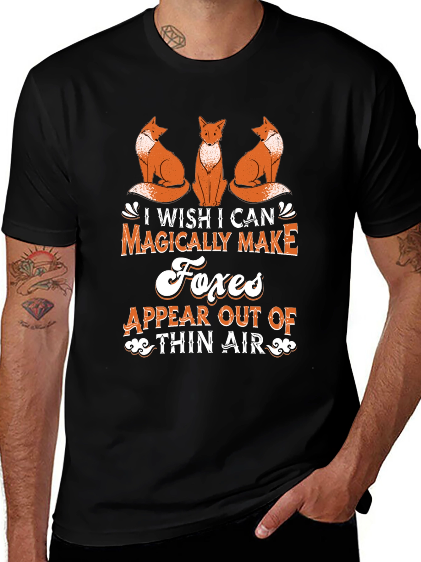 Magical Foxes T-Shirt - Black Tee