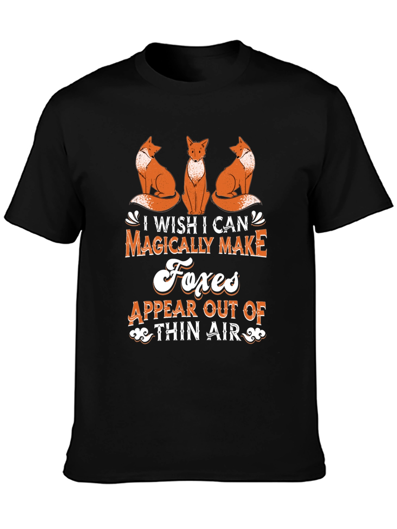 Magical Foxes T-Shirt - Black Tee