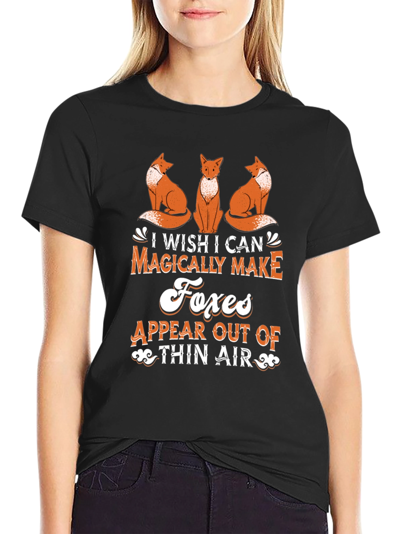 Magical Foxes T-Shirt - Black Tee