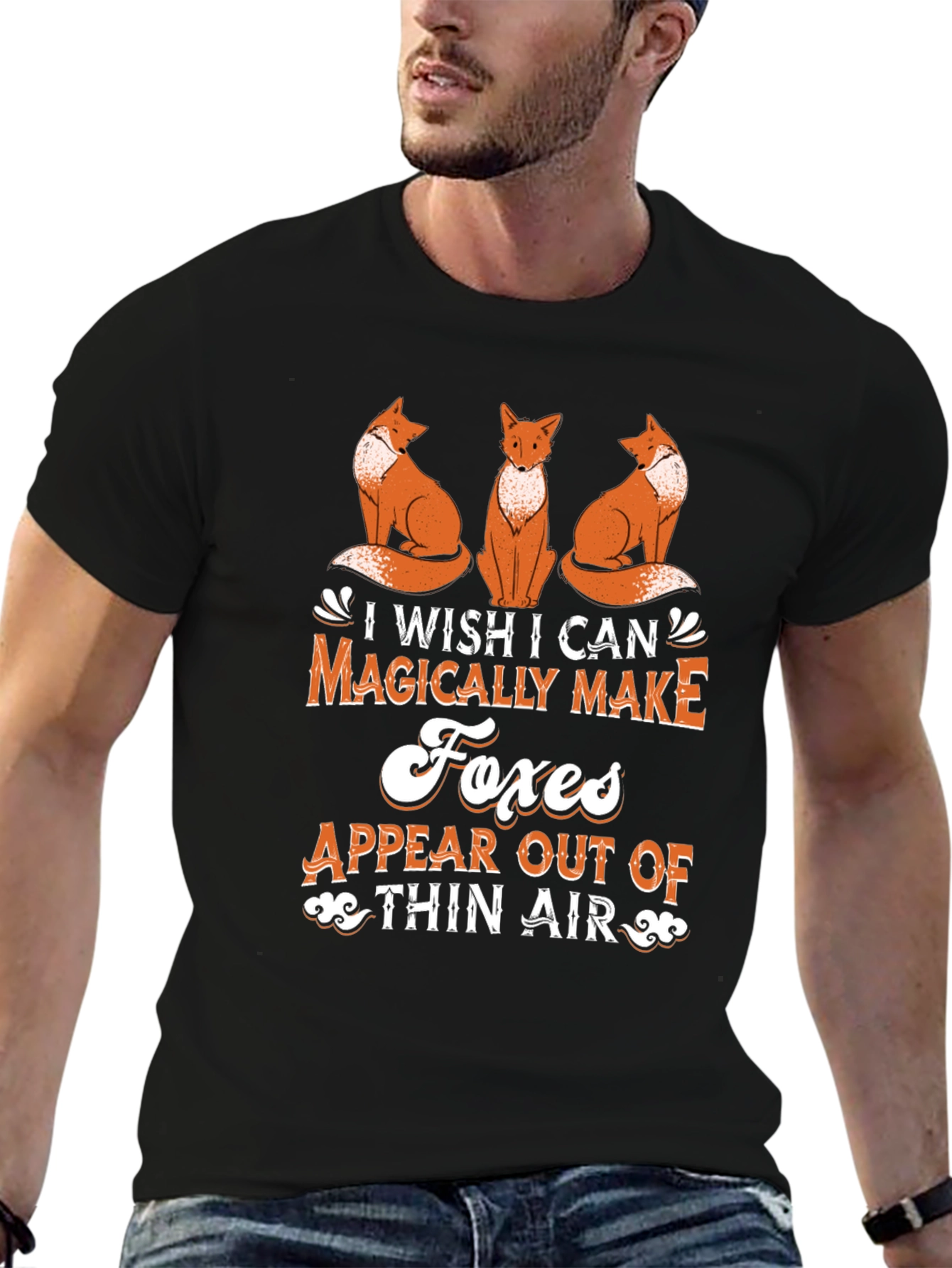 Magical Foxes T-Shirt - Black Tee