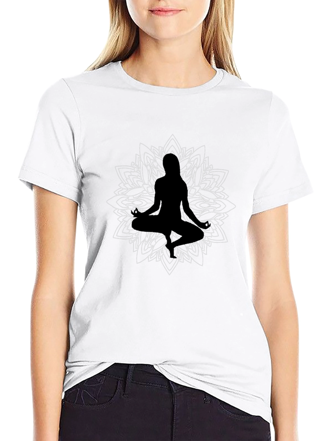 Meditative Mandala T-Shirt - Black