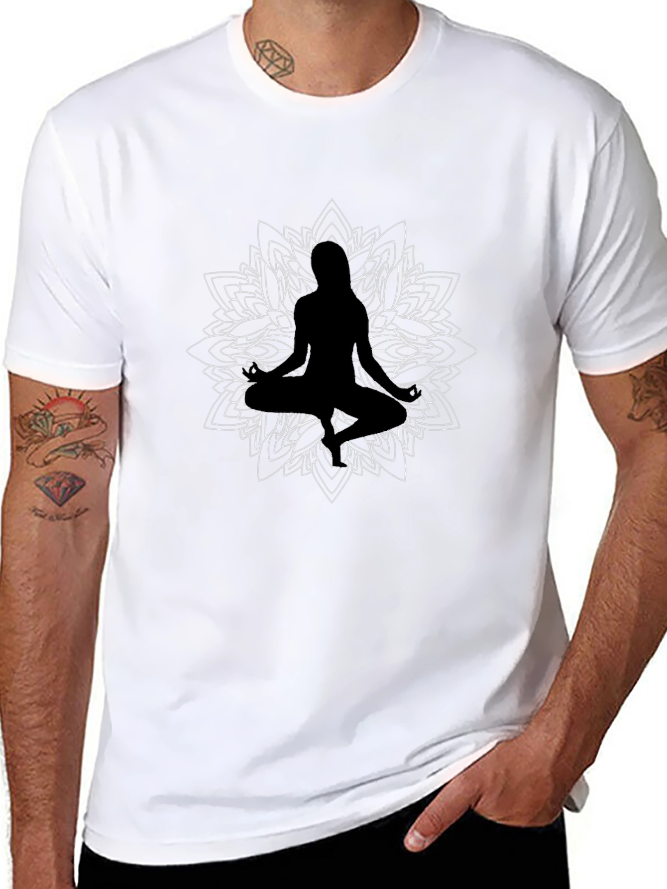 Meditative Mandala T-Shirt - Black