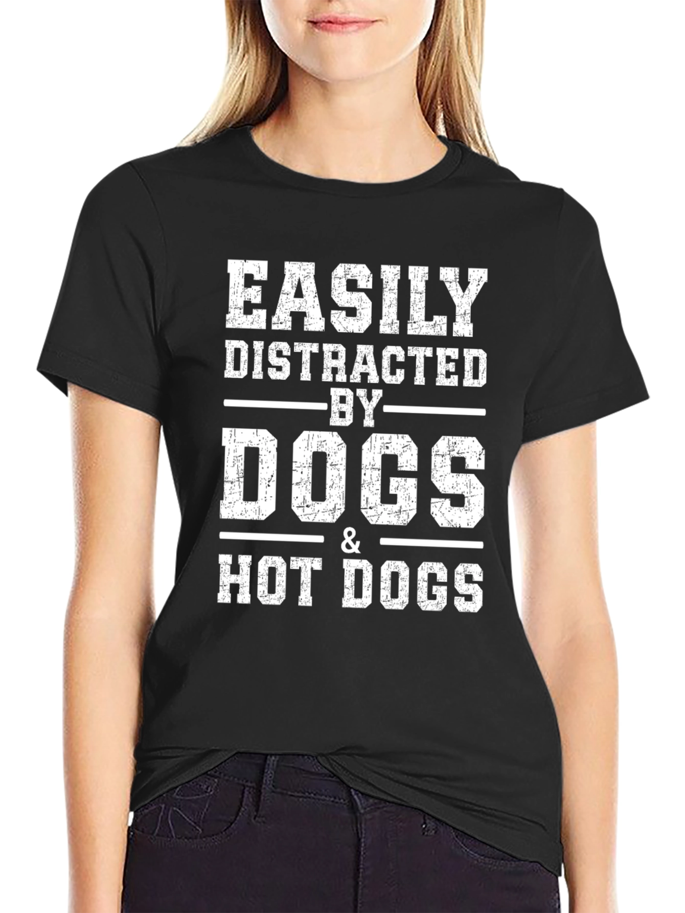 Easily Distracted By Dogs & Hot Dogs T-Shirt
