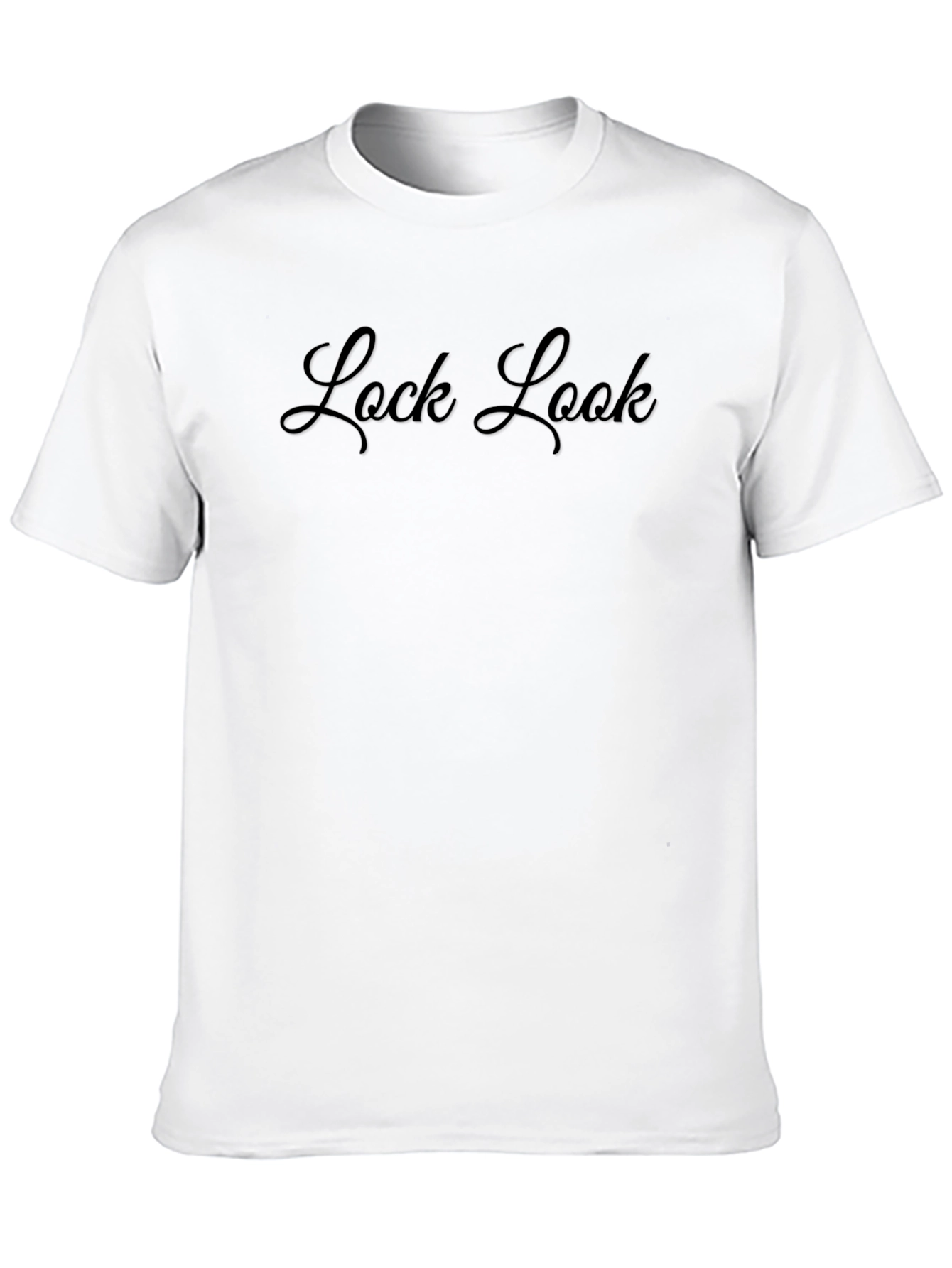 Lock Look Black Cotton Graphic Tee