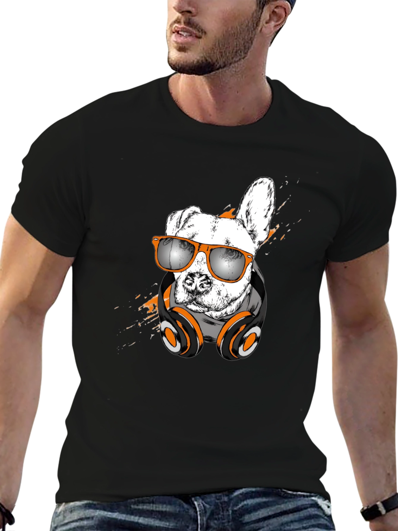 Cool Dog T-Shirt with Headphones & Sunglasses