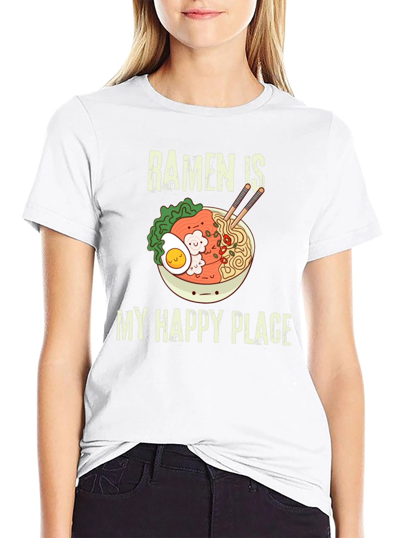 Ramen Is My Happy Place Graphic T-Shirt