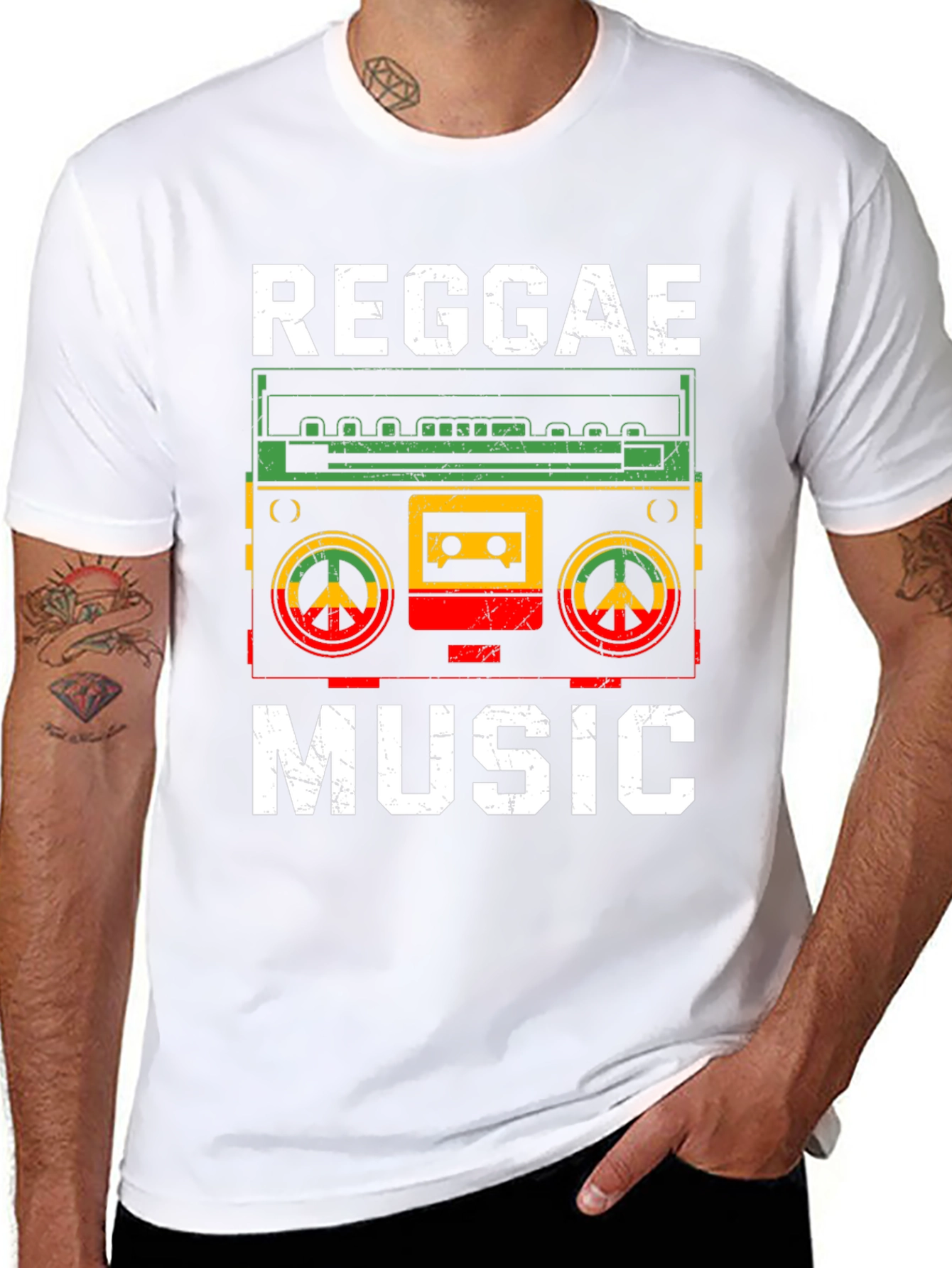 Reggae Music T-Shirt Retro Boombox Design