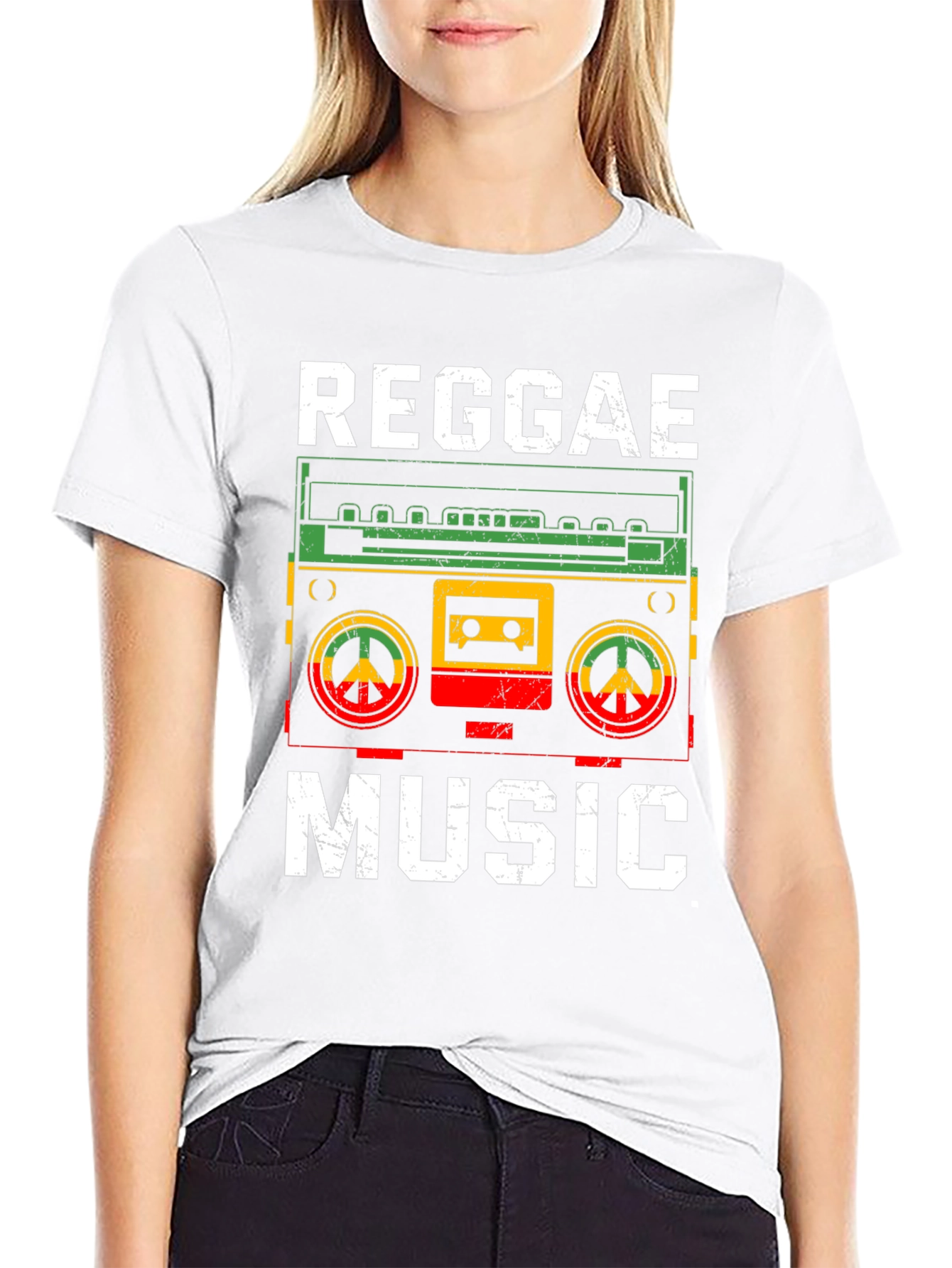 Reggae Music T-Shirt Retro Boombox Design