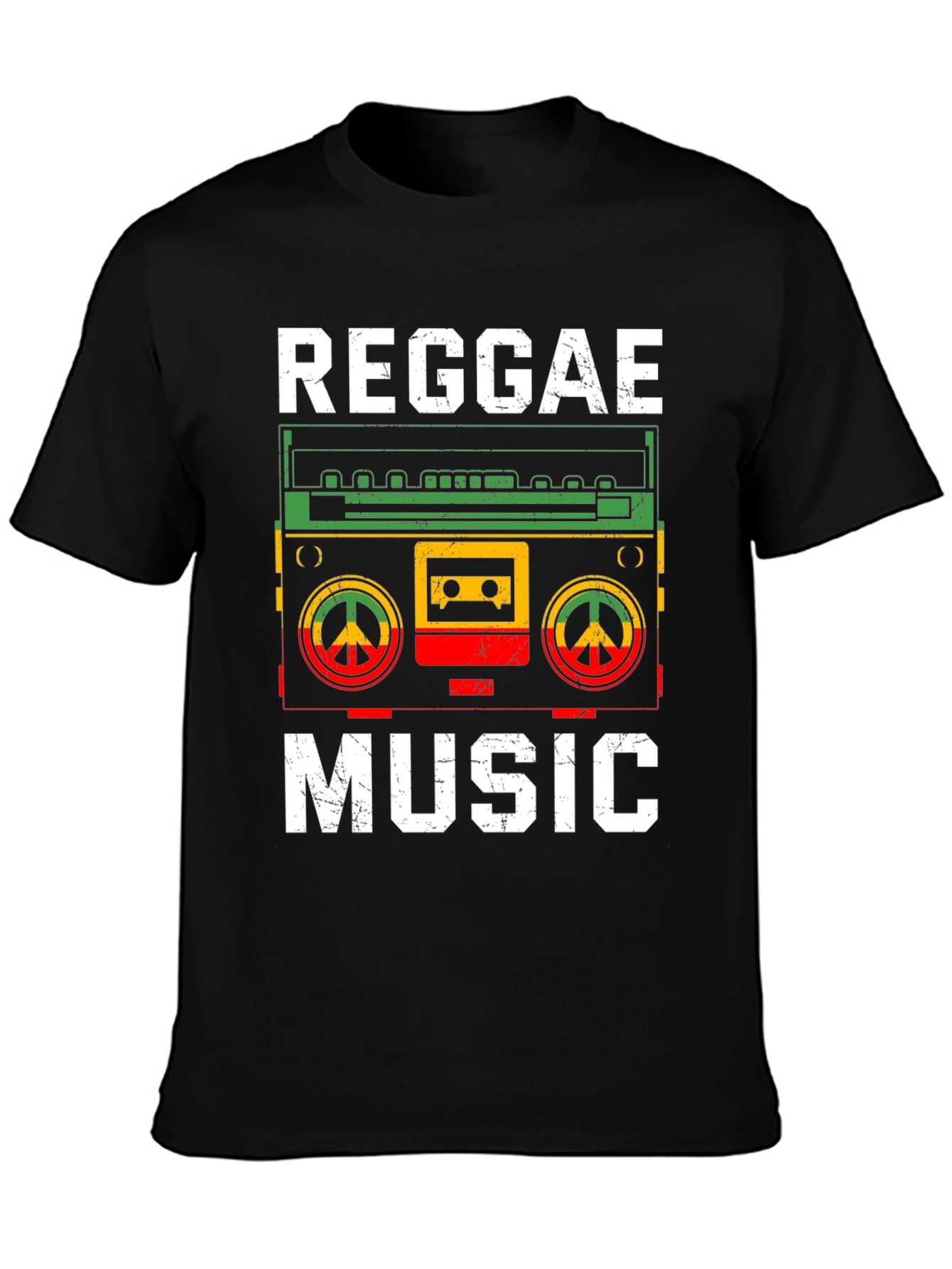 Reggae Music T-Shirt Retro Boombox Design