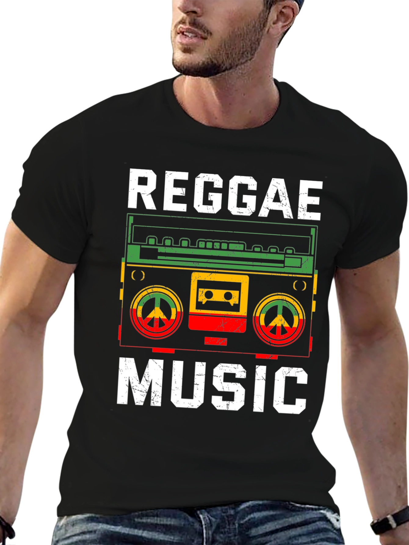 Reggae Music T-Shirt Retro Boombox Design
